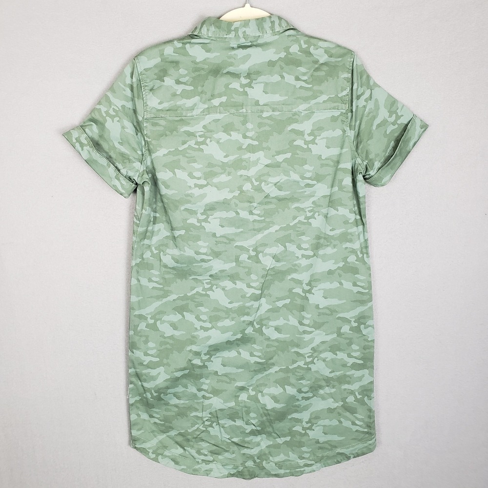 Vineyard Vines Size 6 Margo Shirt Dress Green Camo Granola Girl Casual Earthy - Picture 2 of 7